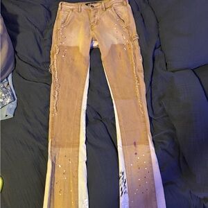 Stylish Tan Distressed Men's Jeans